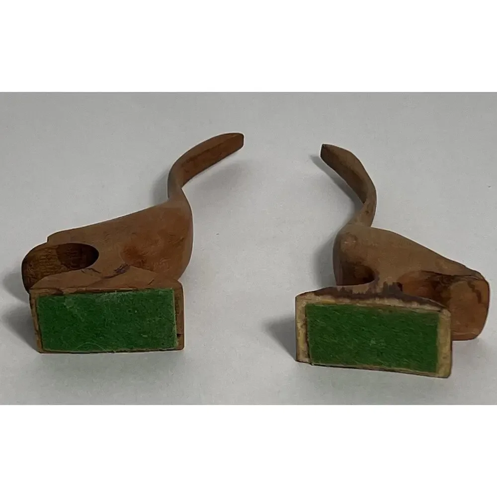 Pair Of Vintage Mid Century Modern Wooden Hand Carved Bird Crane Goose Set